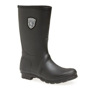 Kamik Womens 9 Black Rubber Rain Boots Waterproof Pull-On Made in Canada